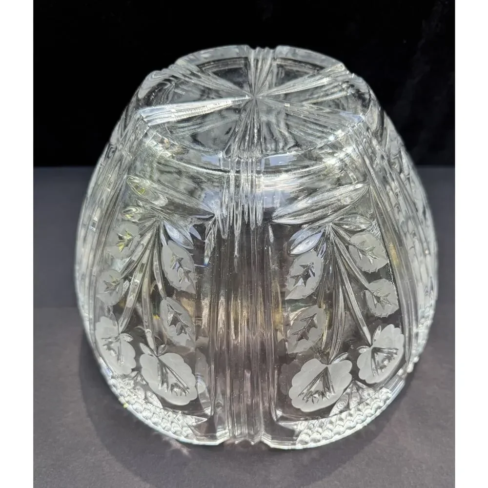 Vintage Crystal Clear Industries Darlington Lead Crystal 8” Rose Bowl EUC -C13